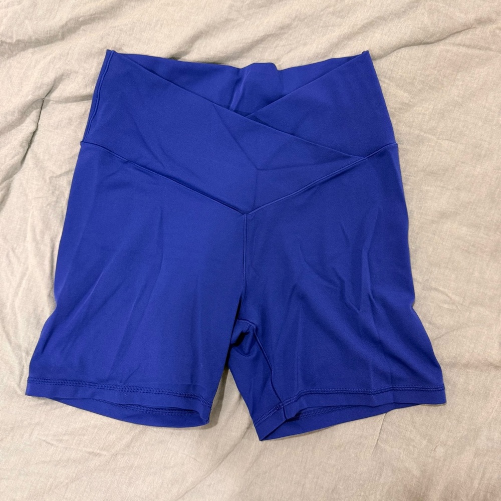 High-Waist Active Shorts - Royal Blue